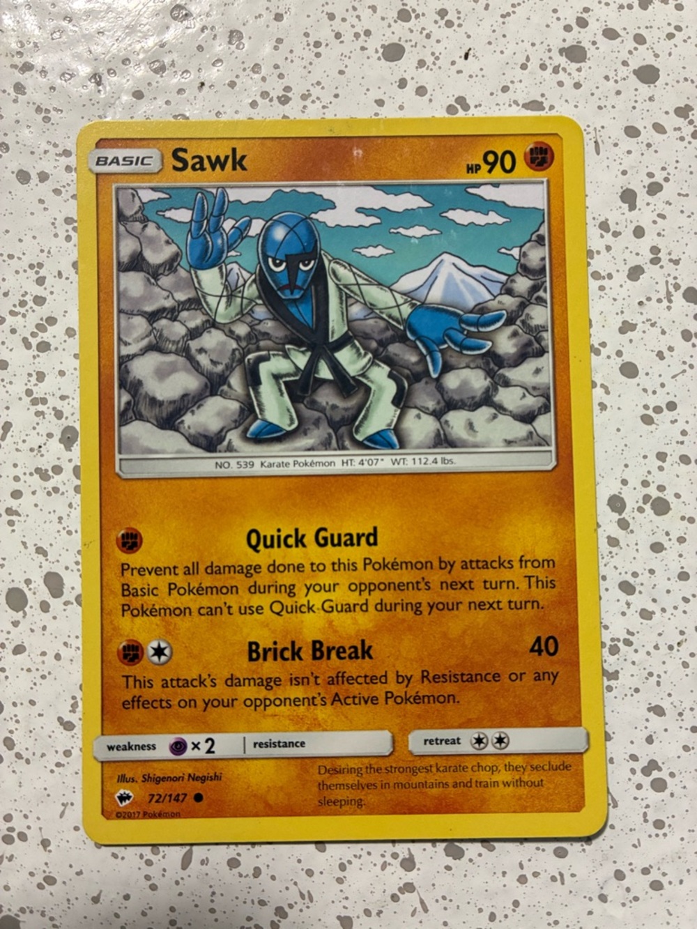 Sawk Pokémon Card - Basic - 60 HP